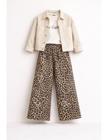 Leopar Desenli 3 lü Gabardin Takım